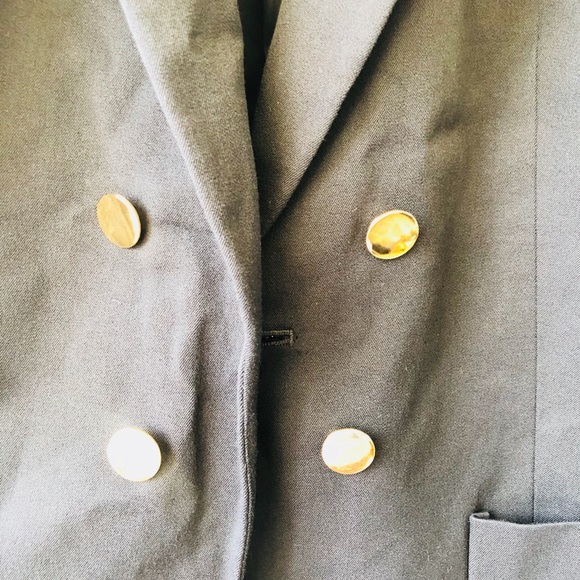 Lord & Taylor Jackets & Coats Lordtaylor Cotton Black Blazer Gold